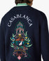 Black Hotel Emblem Embroidered Wool Cardigan