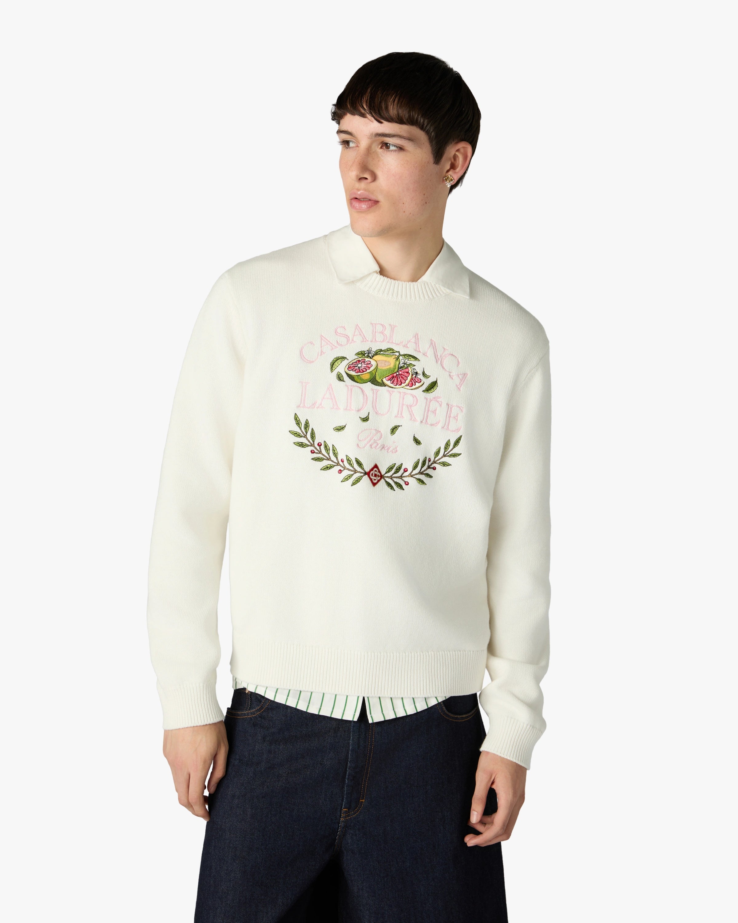 Cream Laduree x Casablanca Crew Neck Jumper
