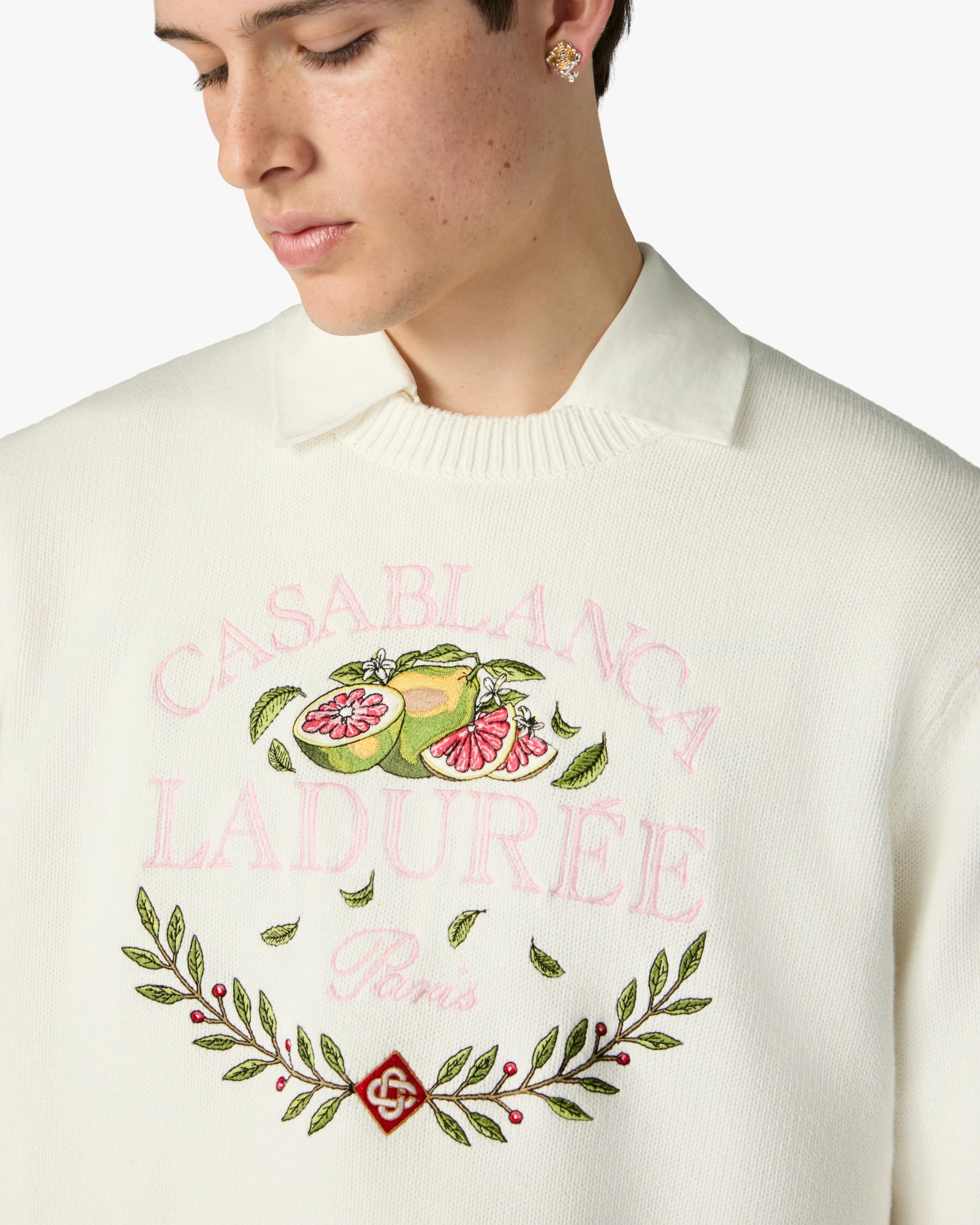 Cream Laduree x Casablanca Crew Neck Jumper