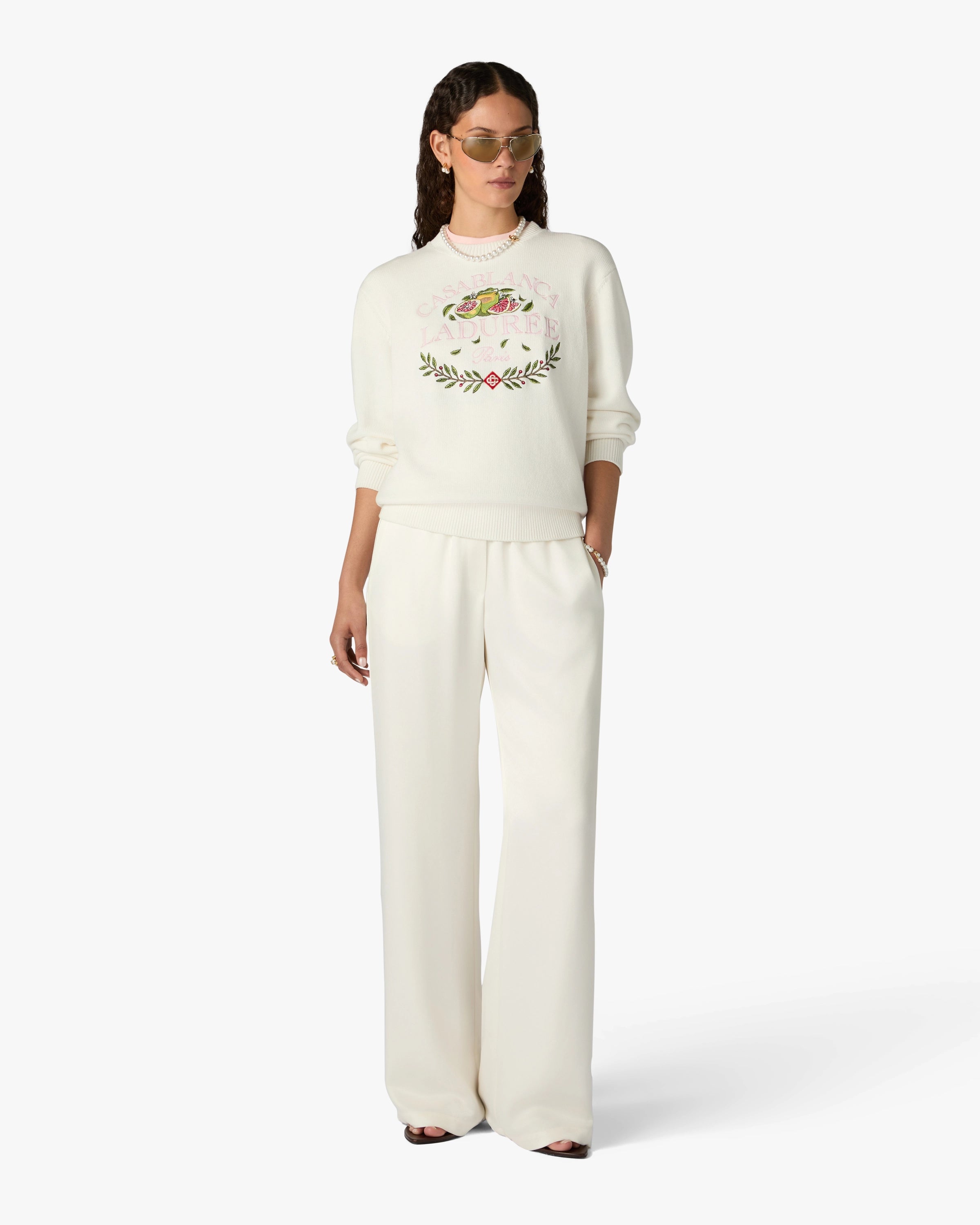 Cream Laduree x Casablanca Crew Neck Jumper