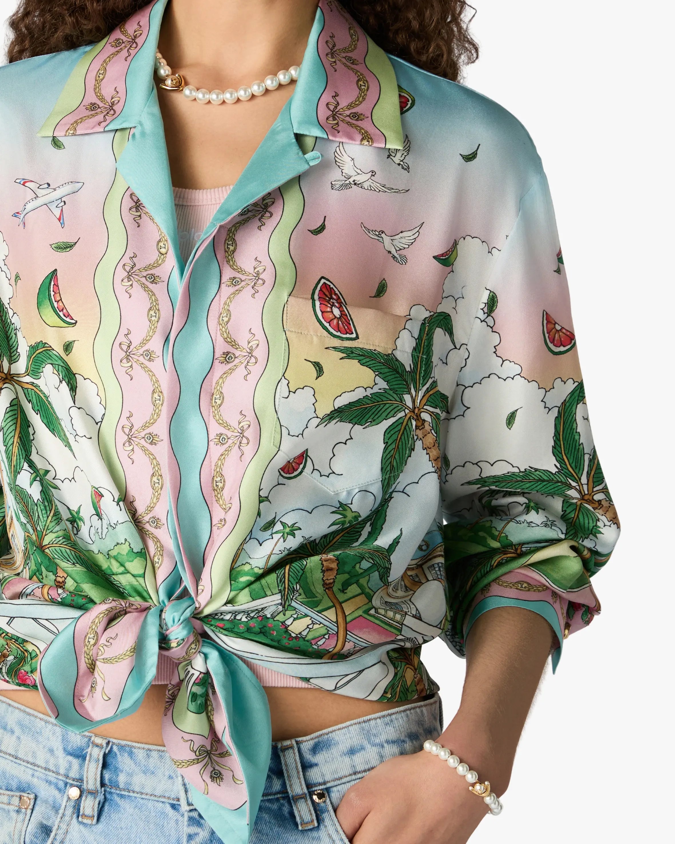 Multicolour Laduree x Casablanca Long Sleeve Silk Shirt