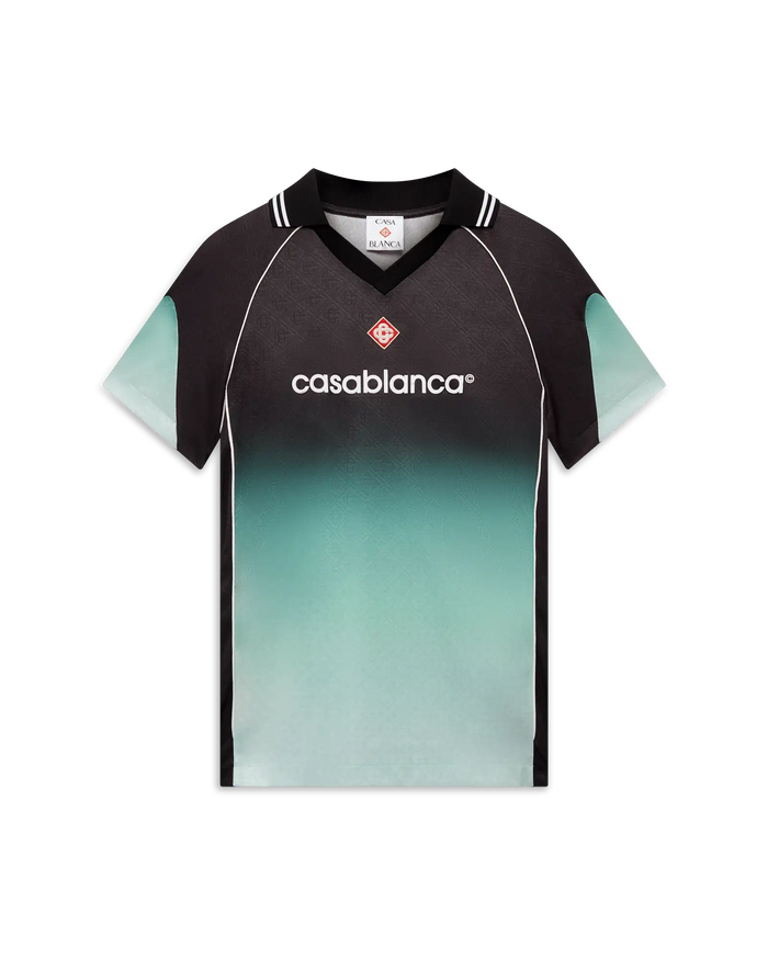 Gradient Monogram Jacquard Football Short Sleeve Shirt Casablanca gradient-monogram-jacquard-football-short-sleeve-shirt-casablanca