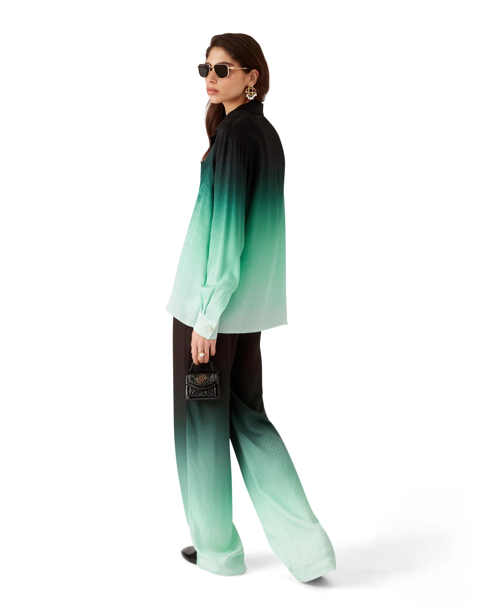 Gradient Ping Pong Jacquard Long Sleeve Silk Shirt – Casablanca