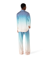 Jacquard Gradient Silk Long Sleeve Shirt