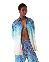 Jacquard Gradient Silk Long Sleeve Shirt