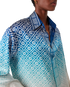 Jacquard Gradient Silk Long Sleeve Shirt