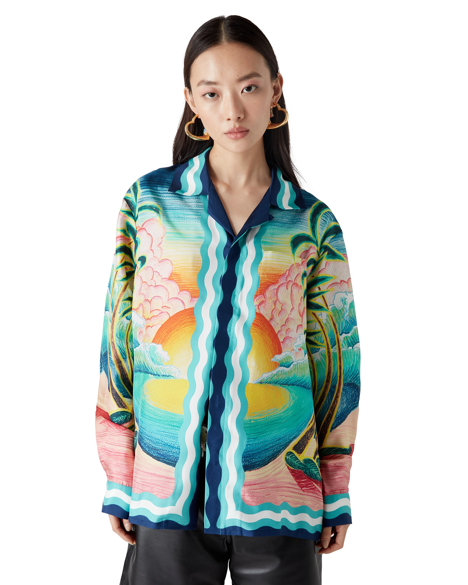 Danse De La Mer Long Sleeve Silk Shirt