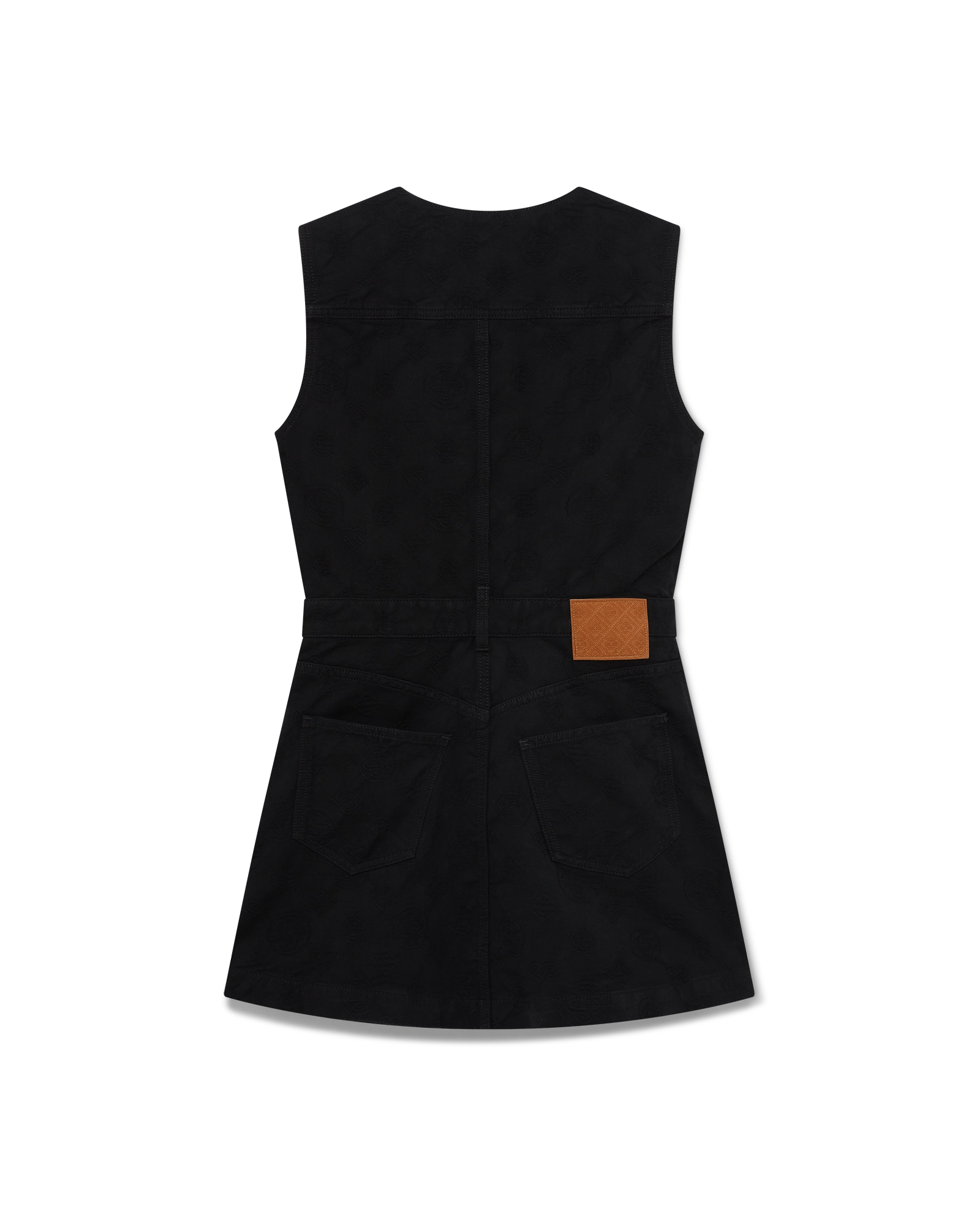 Denim Monogram Zip Dress