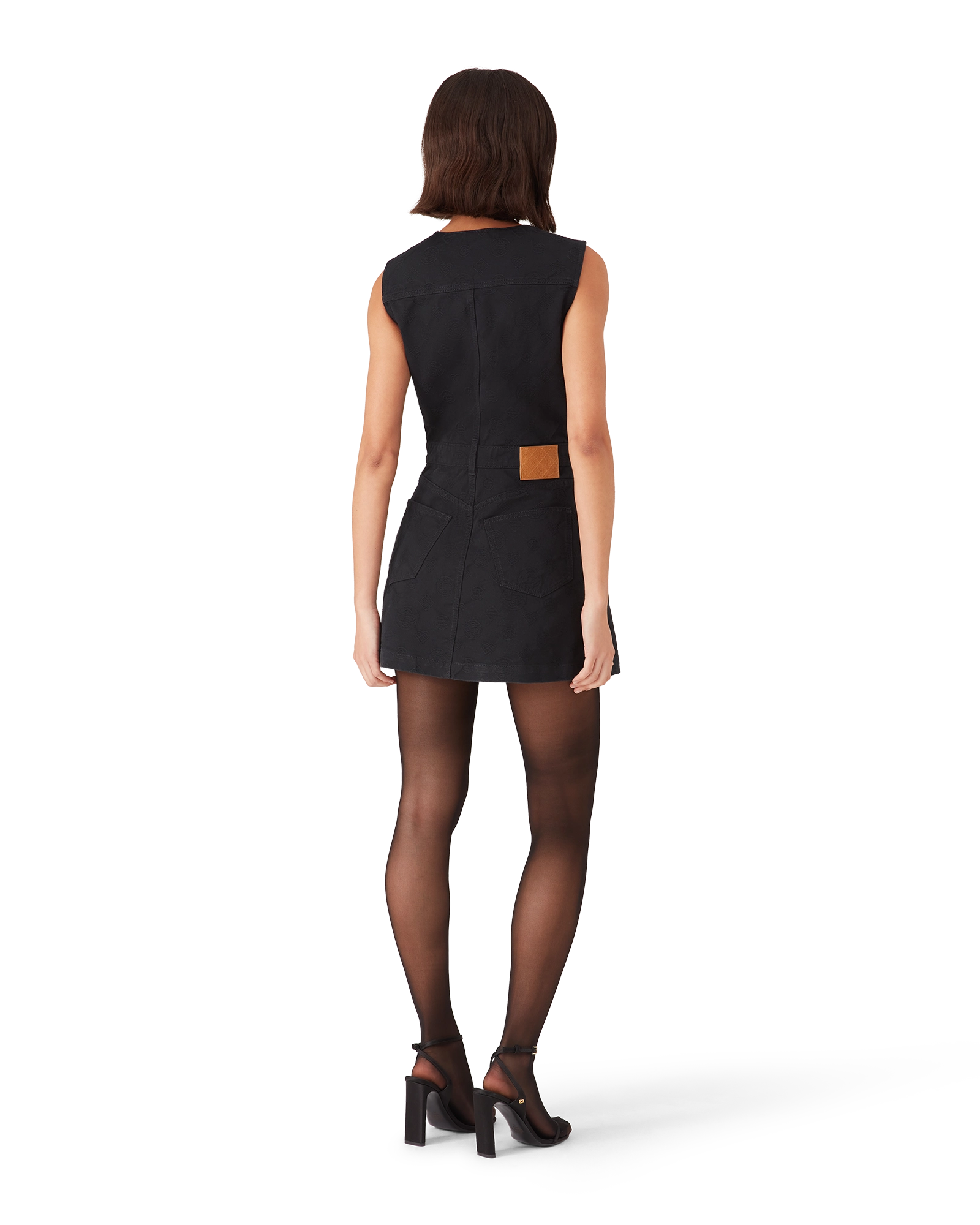 Denim Monogram Zip Dress