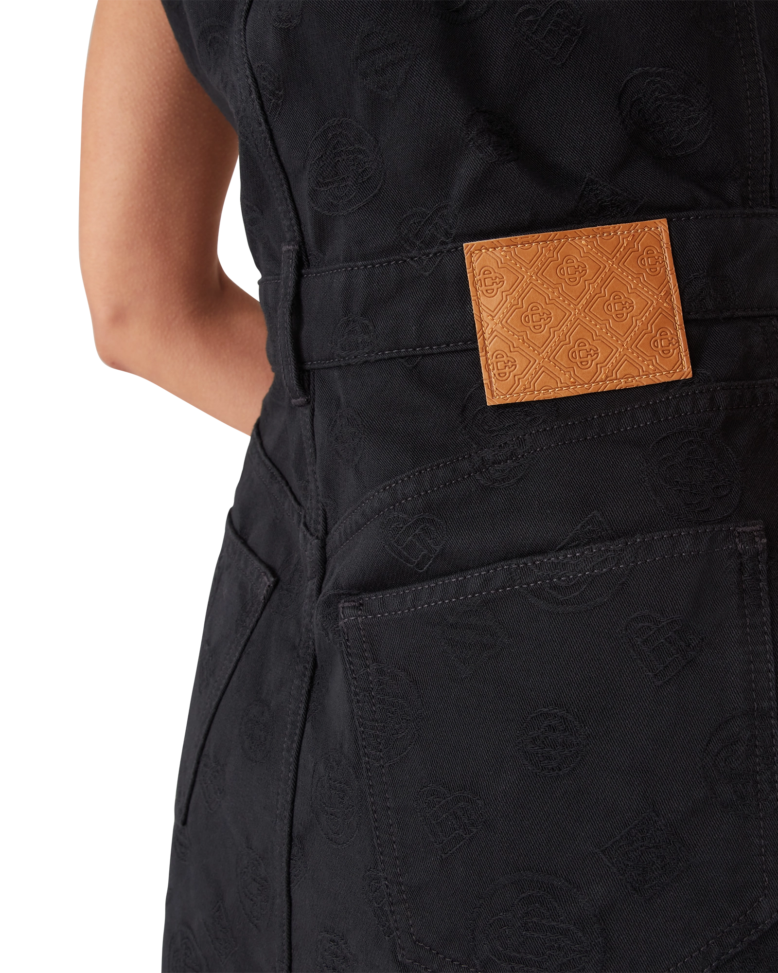 Denim Monogram Zip Dress