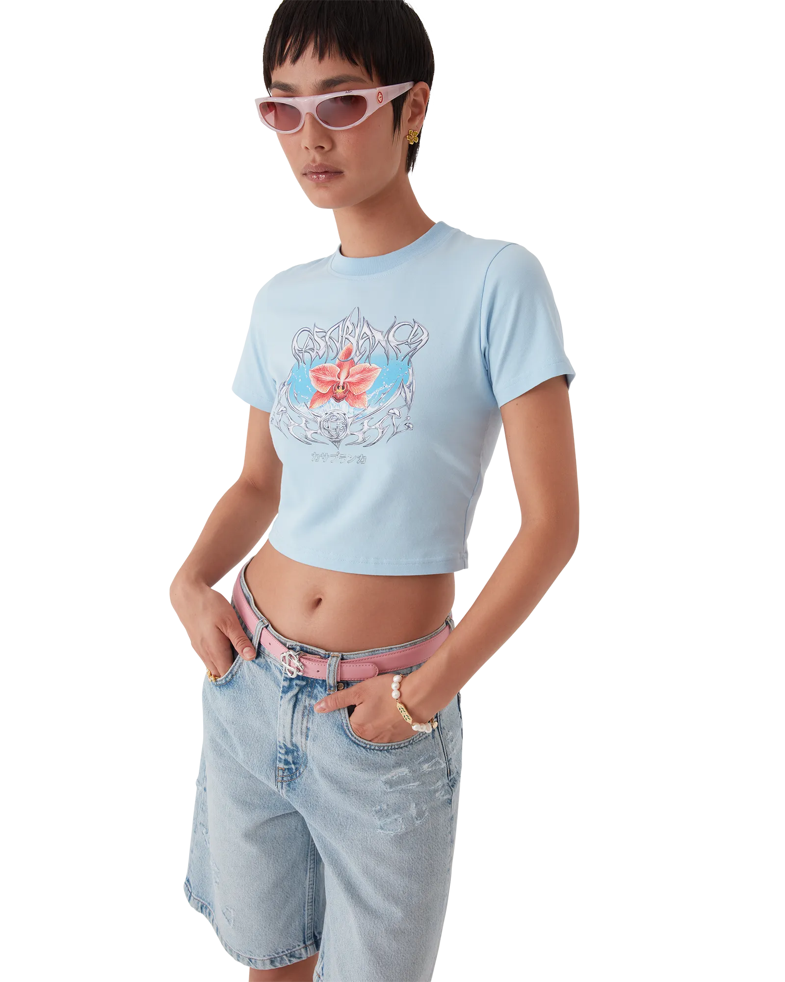 Blades Cropped Short Sleeve T-Shirt