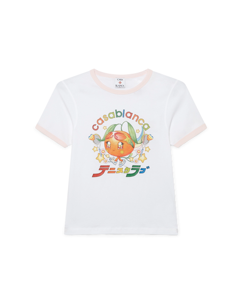 Orange Mascot Ringer Short Sleeve T-Shirt | Casablanca Paris