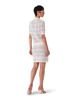 Flower Stripe Cotton Crochet Polo