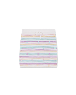 Flower Stripe Cotton Crochet Skirt