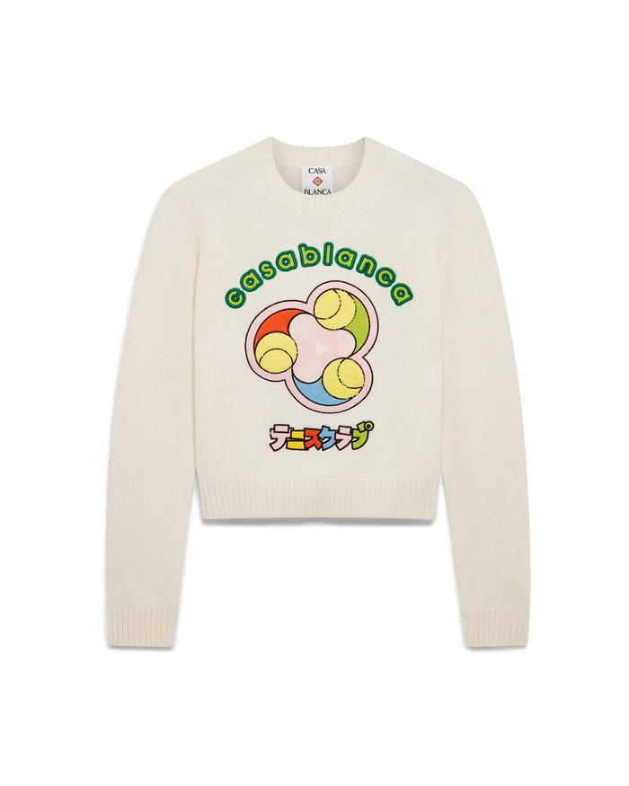 Tennis Ball Merino Knit Crew Neck | Casablanca Paris Tennis Ball Merino Knit Crew Neck | Casablanca Paris