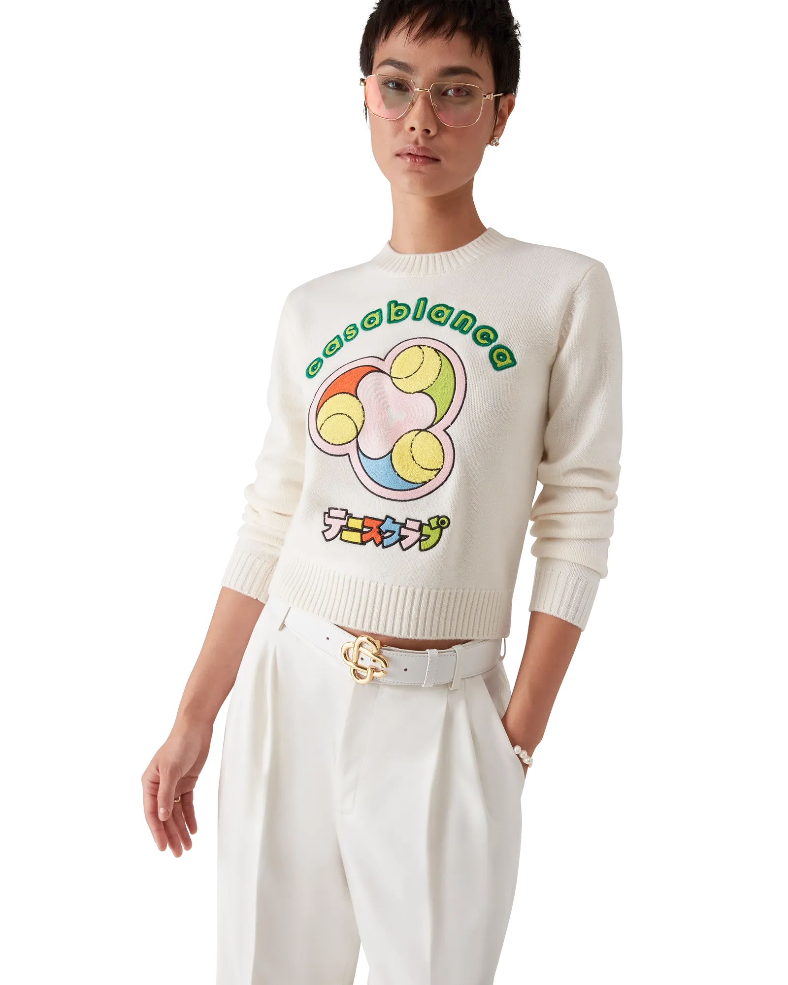 Tennis Ball Merino Knit Crew Neck