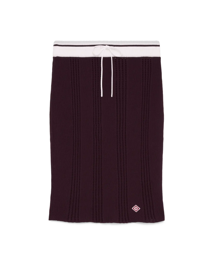 Cotton Knit Midi Skirt