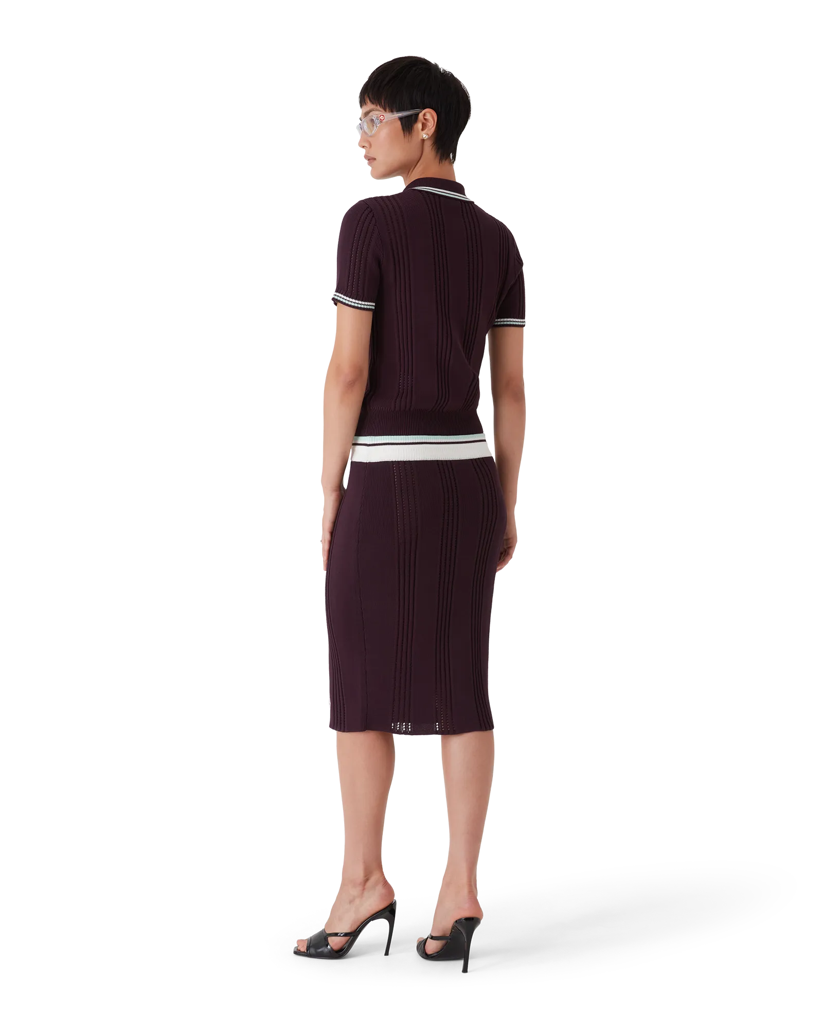 Jupe mi-longue en maille de coton