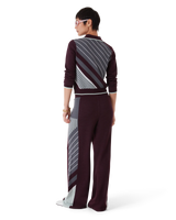 Diagonal Tennis Merino Long Sleeve Polo Shirt