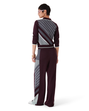 Diagonal Tennis Merino Long Sleeve Polo Shirt