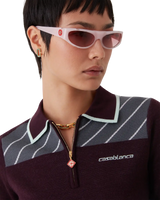 Diagonal Tennis Merino Long Sleeve Polo Shirt