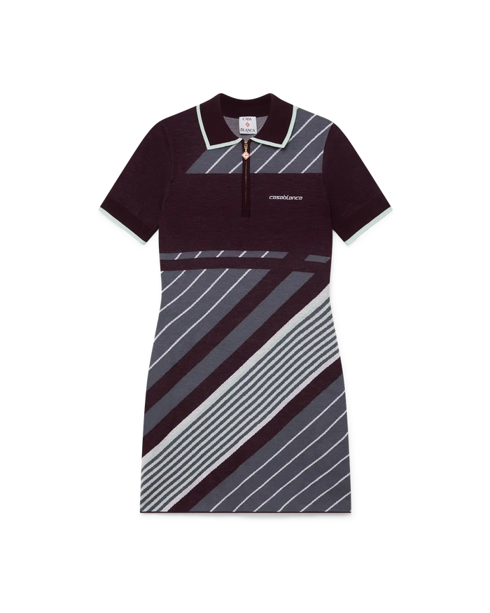 Diagonal Tennis Merino Polo Dress