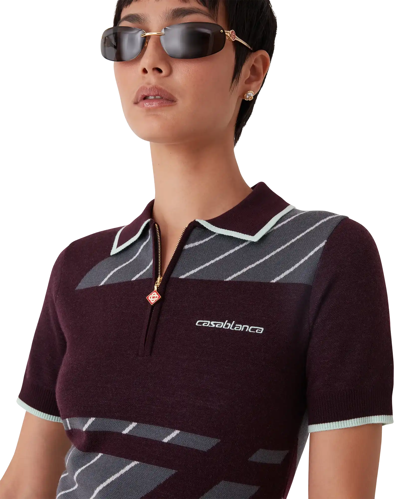 Robe polo en mérinos Diagonal Tennis