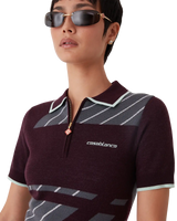 Diagonal Tennis Merino Polo Dress