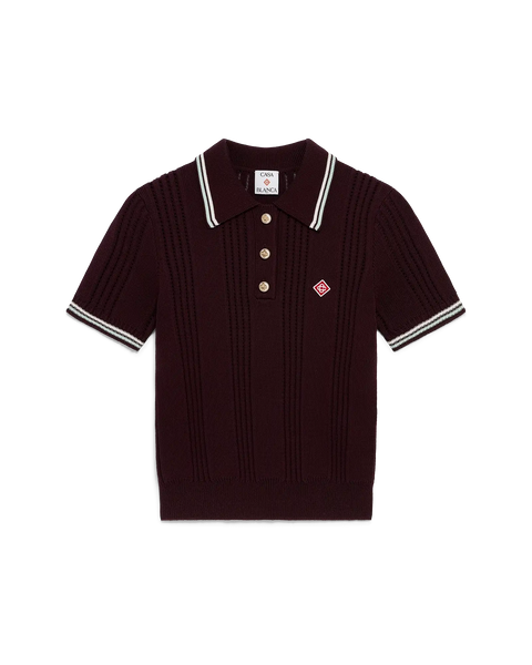 Cotton Knit Short Sleeve Polo | Casablanca Paris
