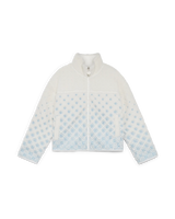 Embroidered Gradient Monogram Cropped Fleece Jacket