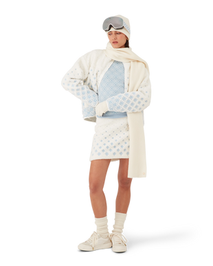 Embroidered Gradient Monogram Cropped Fleece Jacket