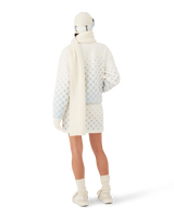 Embroidered Gradient Monogram Cropped Fleece Jacket