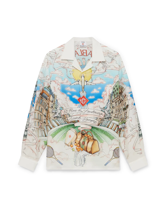 Chemise en soie à manches longues classique Paris Store