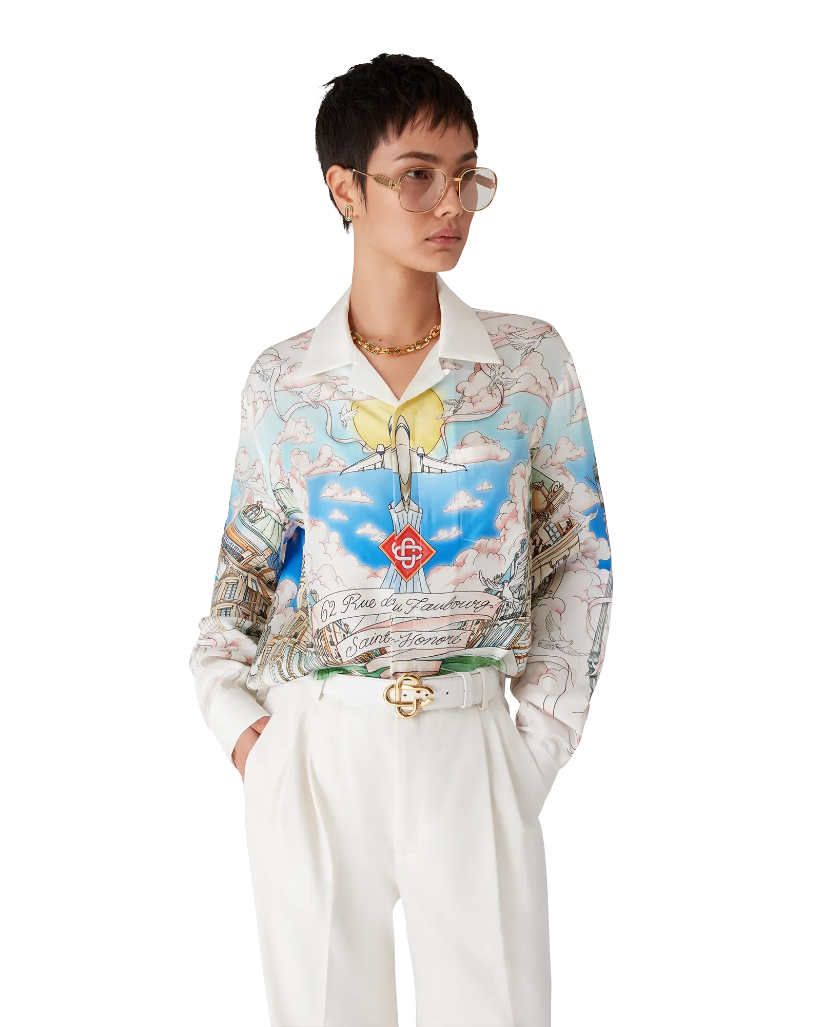 Paris Store Classic Long Sleeve Silk Shirt