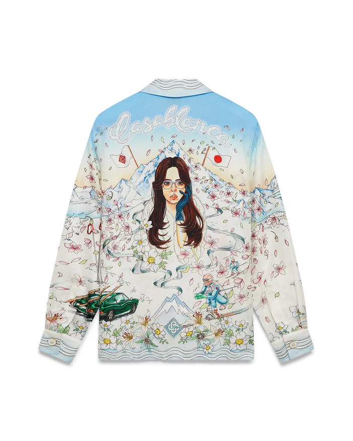 L'Hiver Fleuri Long Sleeve Silk Twill Shirt