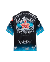 Blades Short Sleeve Silk Satin Shirt