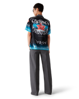 Blades Short Sleeve Silk Satin Shirt