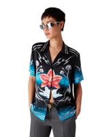 Blades Short Sleeve Silk Satin Shirt