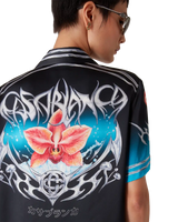 Blades Short Sleeve Silk Satin Shirt