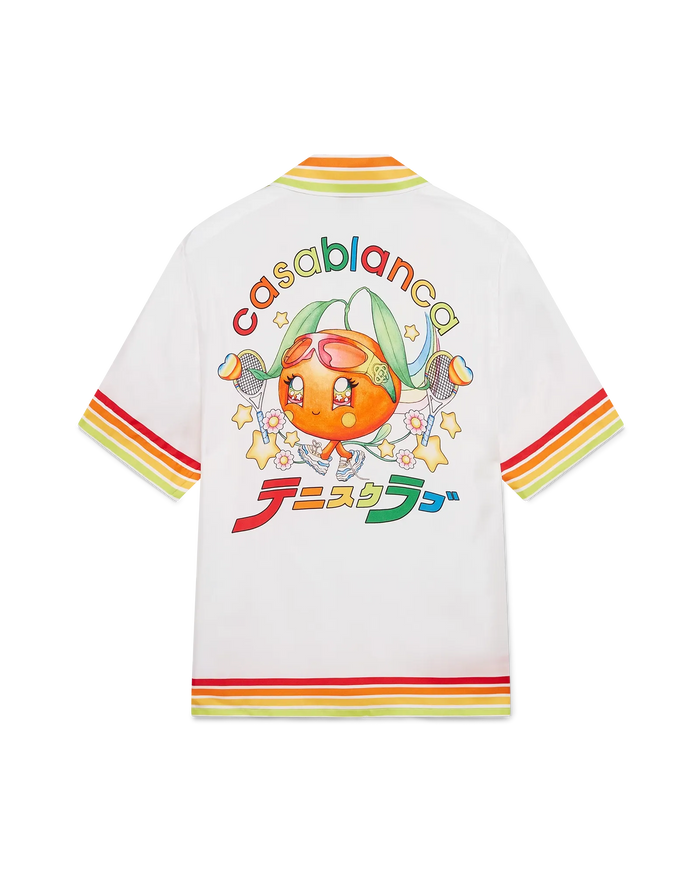 Orange Mascot Short Sleeve Silk Twill Shirt