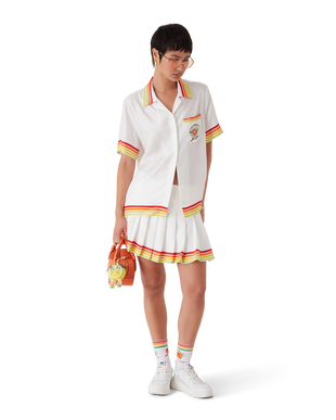 Orange Mascot Short Sleeve Silk Twill Shirt