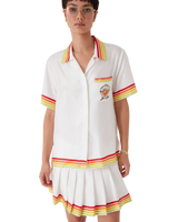 Orange Mascot Short Sleeve Silk Twill Shirt