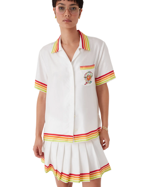 Orange Mascot Short Sleeve Silk Twill Shirt