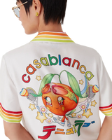 Orange Mascot Short Sleeve Silk Twill Shirt