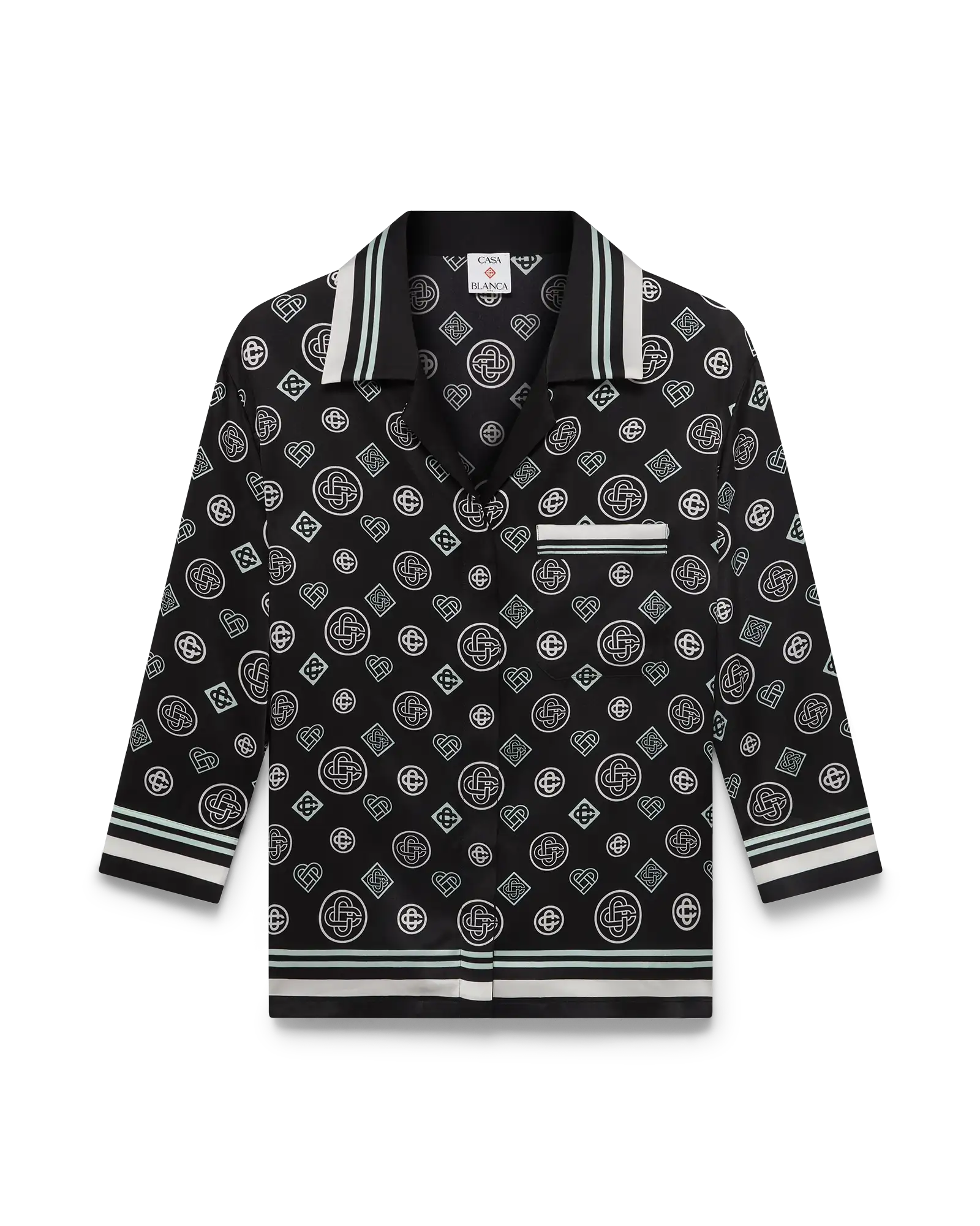 Monogram Pyjama Silk Satin Shirt