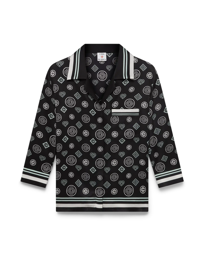 Chemise de pyjama en satin de soie Monogram