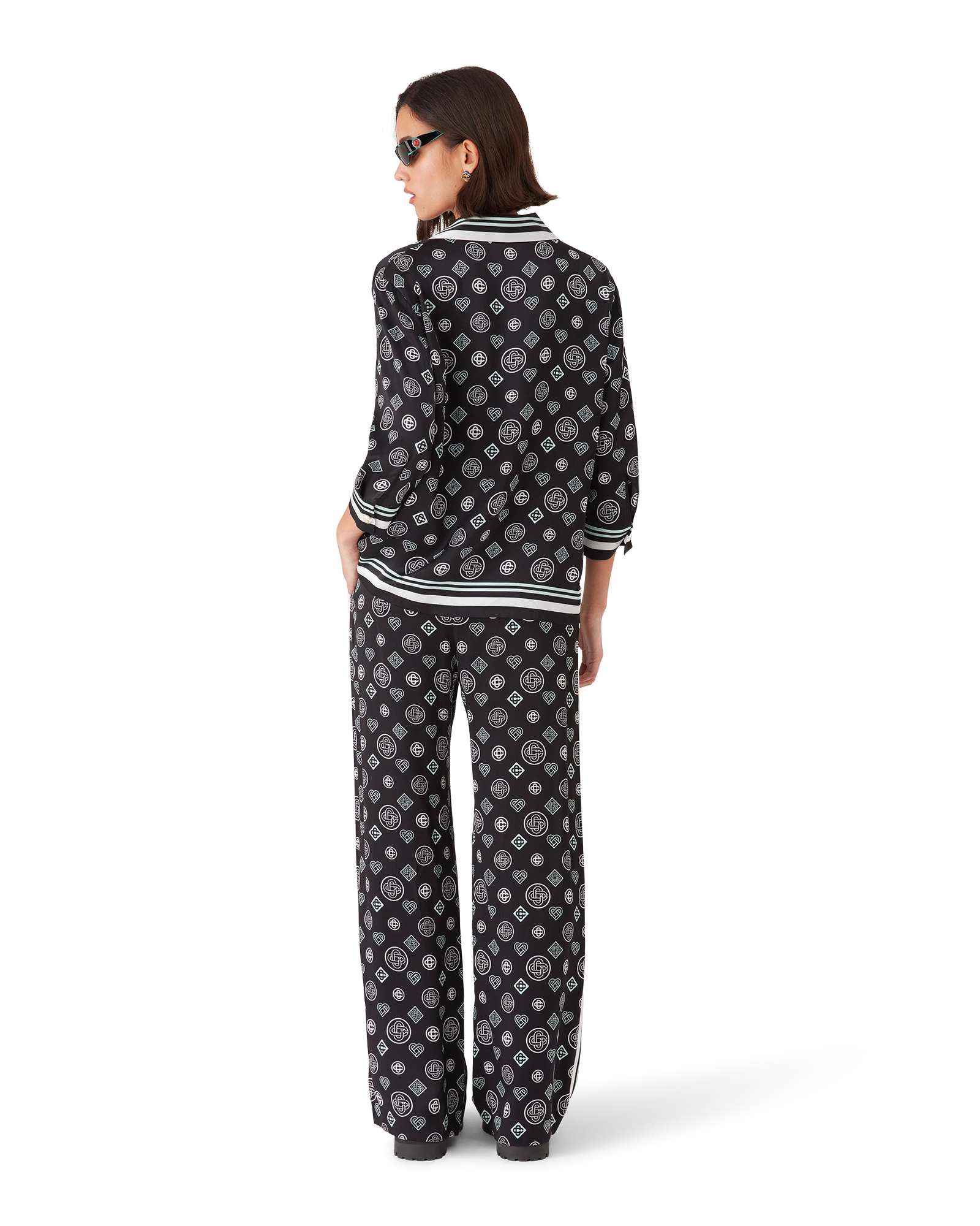 Monogram Pyjama Silk Satin Shirt