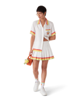 Orange Mascot Pleated Silk Twill Skirt