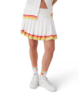 Orange Mascot Pleated Silk Twill Skirt