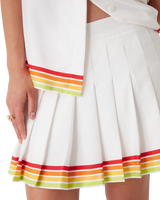 Orange Mascot Pleated Silk Twill Skirt